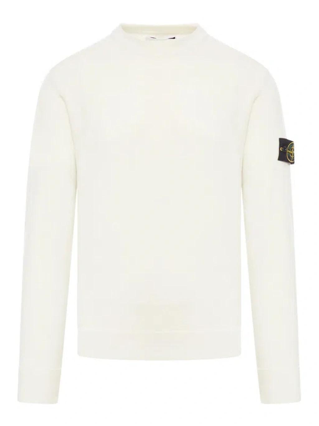 Logo Patch Crewneck Sweatshirt In Nude & Neutrals Product Image