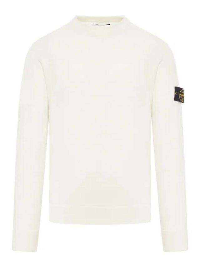 Logo Patch Crewneck Sweatshirt In Nude & Neutrals Product Image