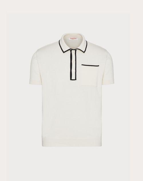 COTTON POLO SHIRT WITH SIGNATURE VLOGO EMBROIDERY Product Image