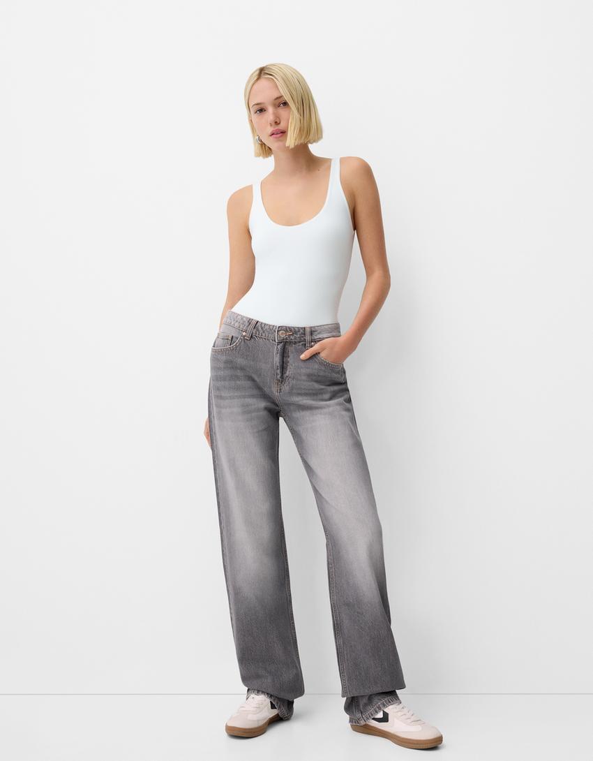 Straight low-rise jeans Product Image