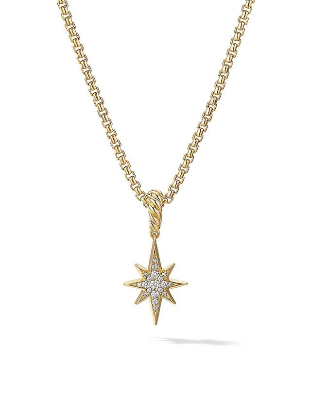 Womens North Star Amulet In 18K Yellow Gold With Pav Diamonds Product Image