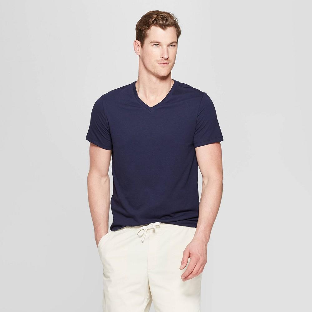 Mens Every Wear Short Sleeve V-Neck T-Shirt - Goodfellow & Co Xavier Navy XL Product Image