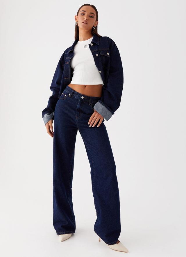 Back Again Straight Leg Denim Jeans - Blue Product Image