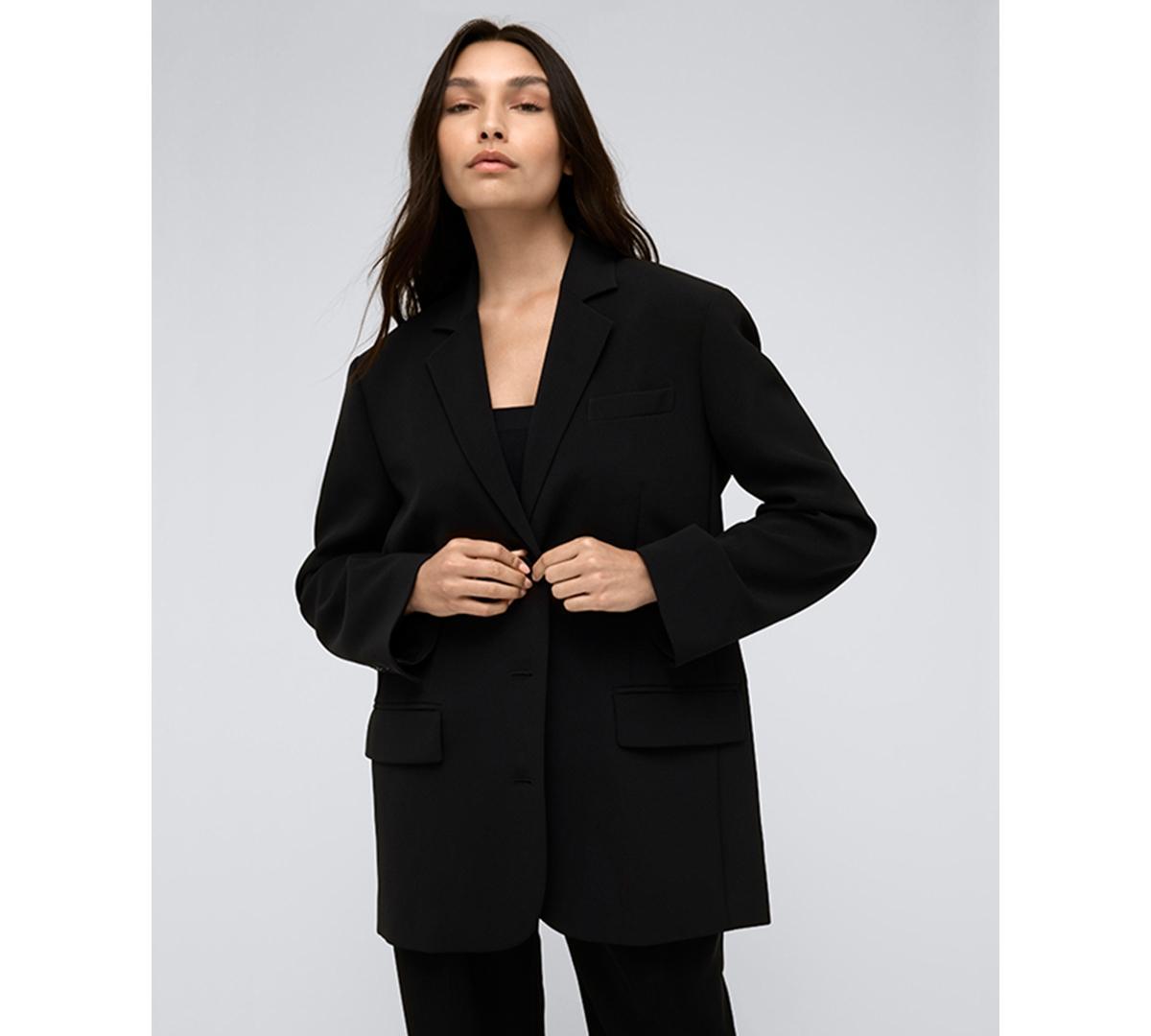 Kenneth Cole Womens Vision Twill Three-Button Boyfriend Jacket Product Image