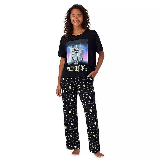 Womens Beetlejuice Boxy Sleep Tee and Pants Set, Girls Product Image