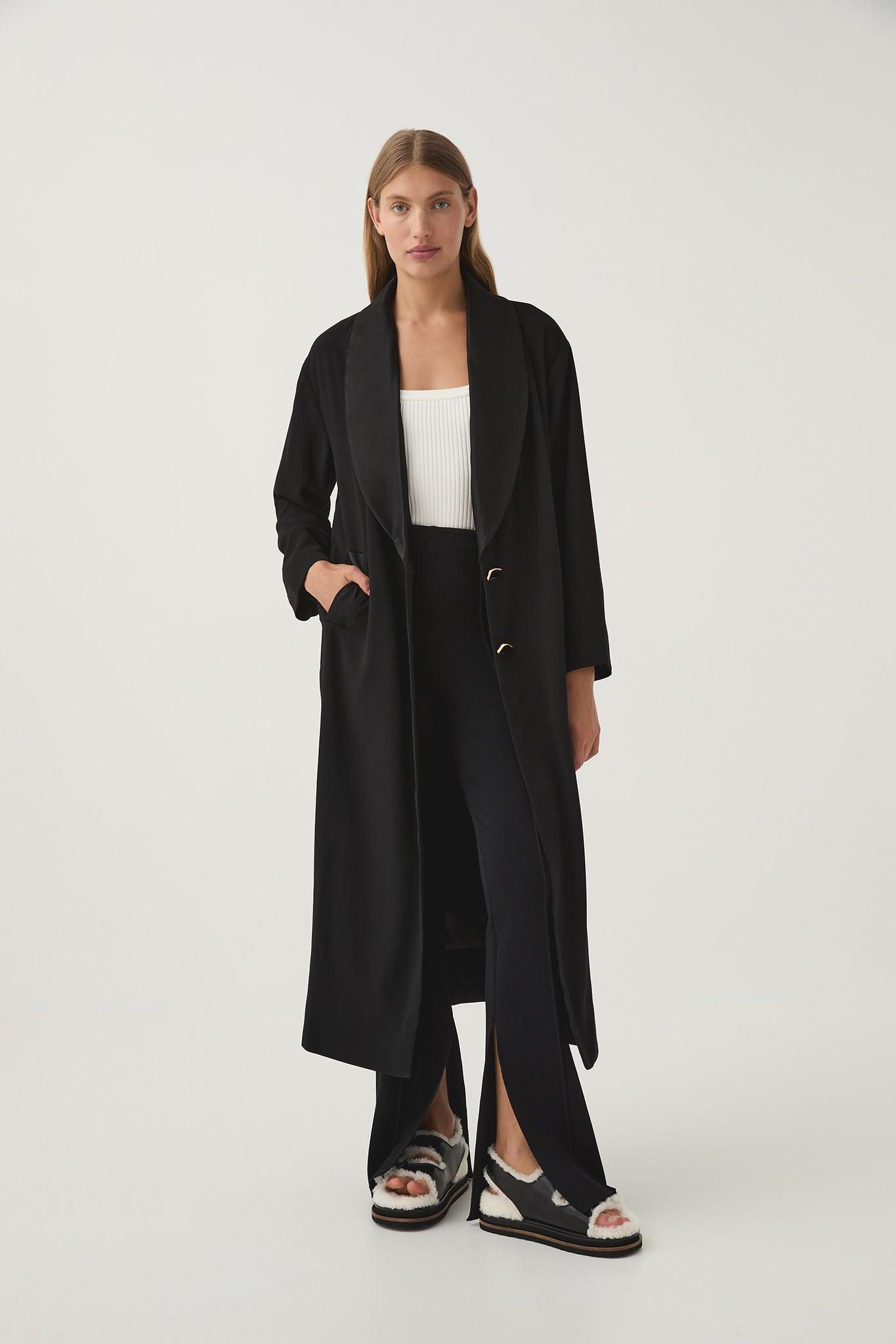 Kara Long Line Crepe Coat Product Image