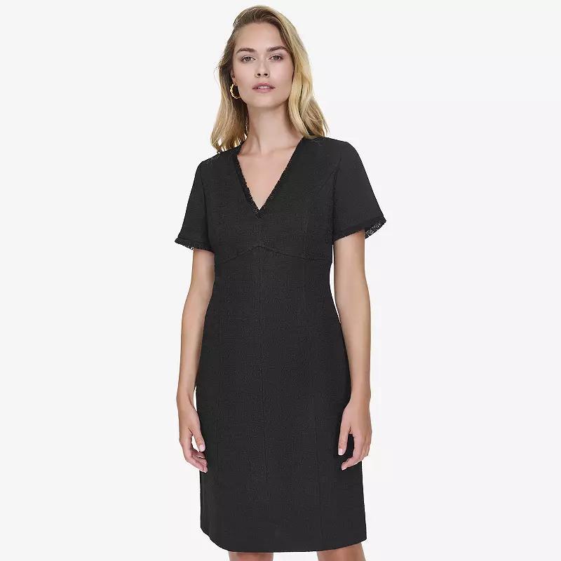 Womens Andrew Marc Short Sleeve V-Neck Sheath Dress Product Image