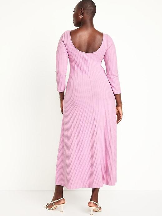 Fit &amp; Flare Ribbed Maxi Dress Product Image