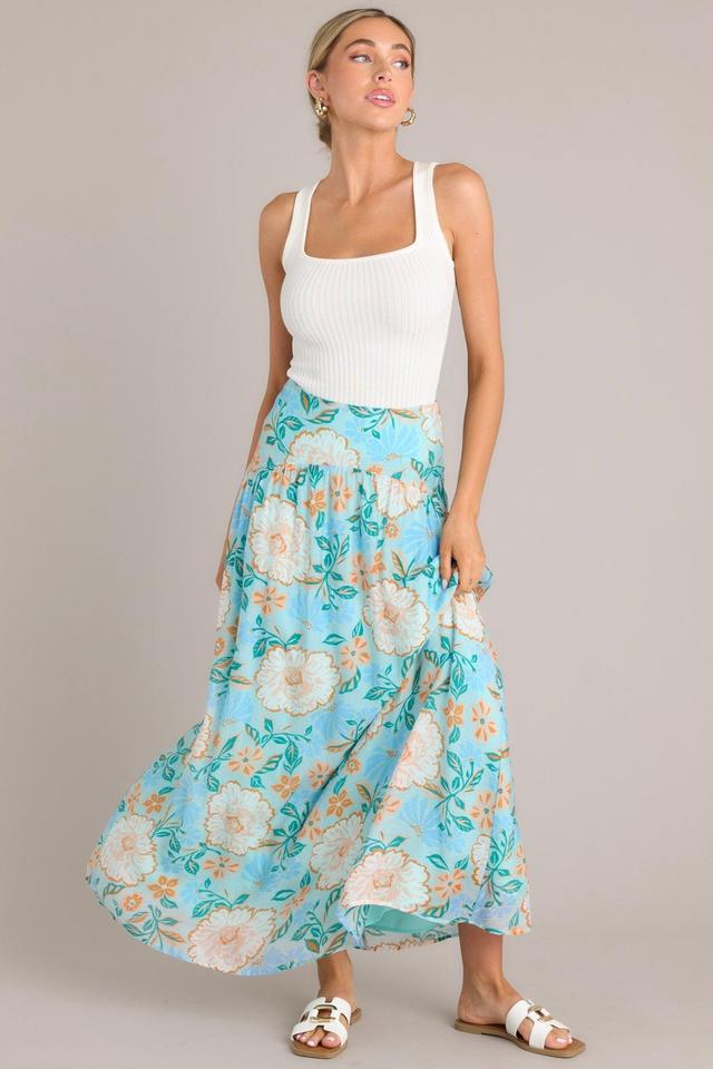 MINKPINK Evelyn Light Blue Maxi Skirt Product Image