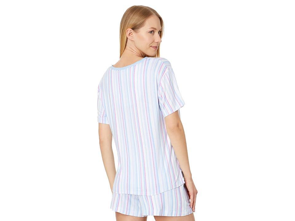 Tommy Bahama Short Sleeve Short PJ Set Stripe) Women's Pajama Sets Product Image