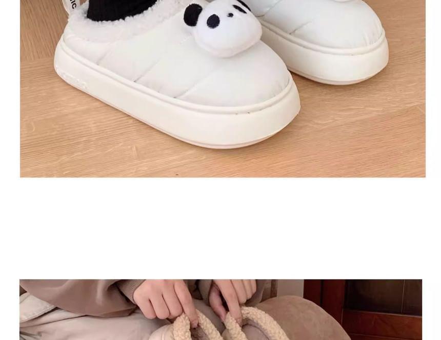 Panda Fleece-Lined Drawstring Slippers Product Image