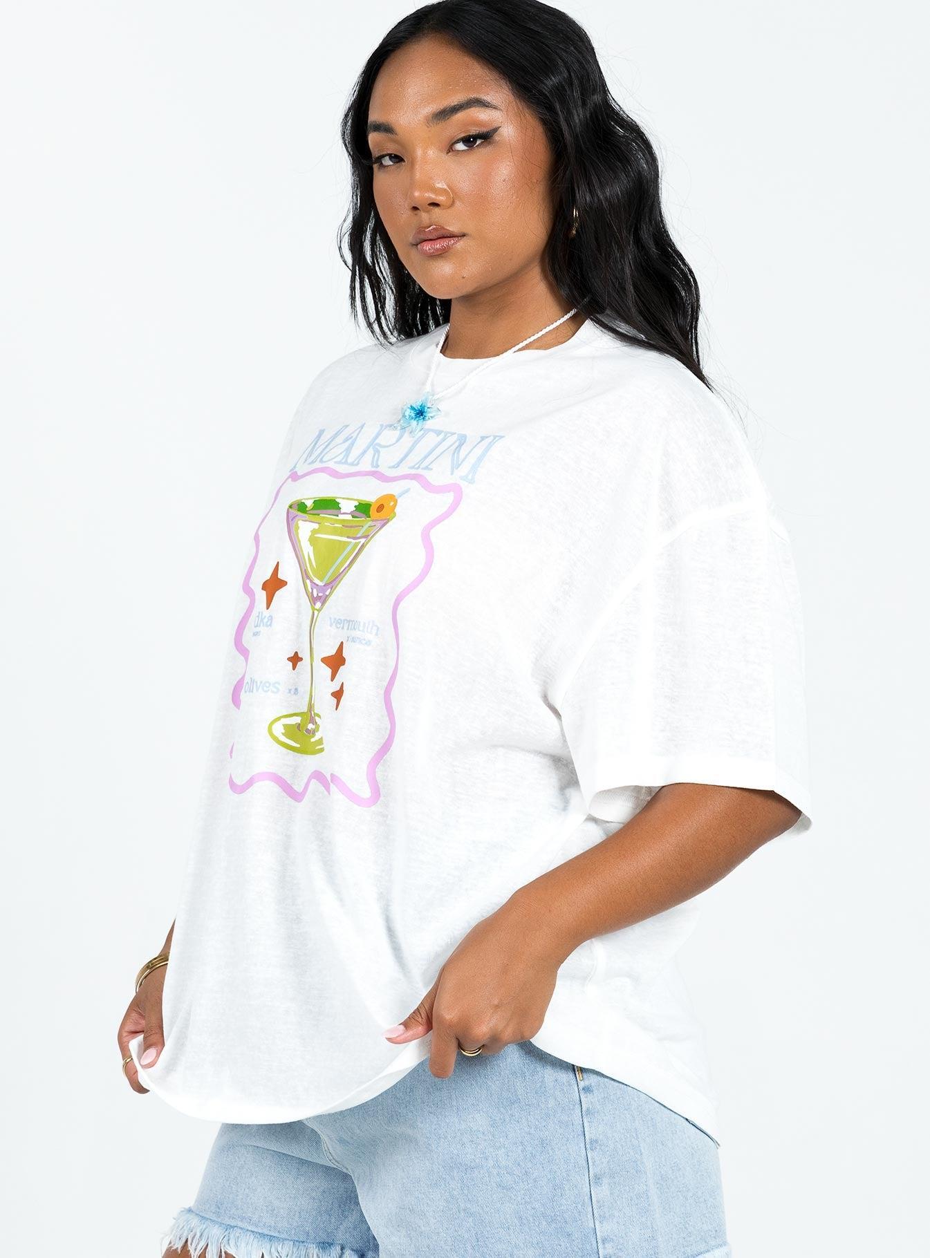 Martini Oversized Tee White Product Image