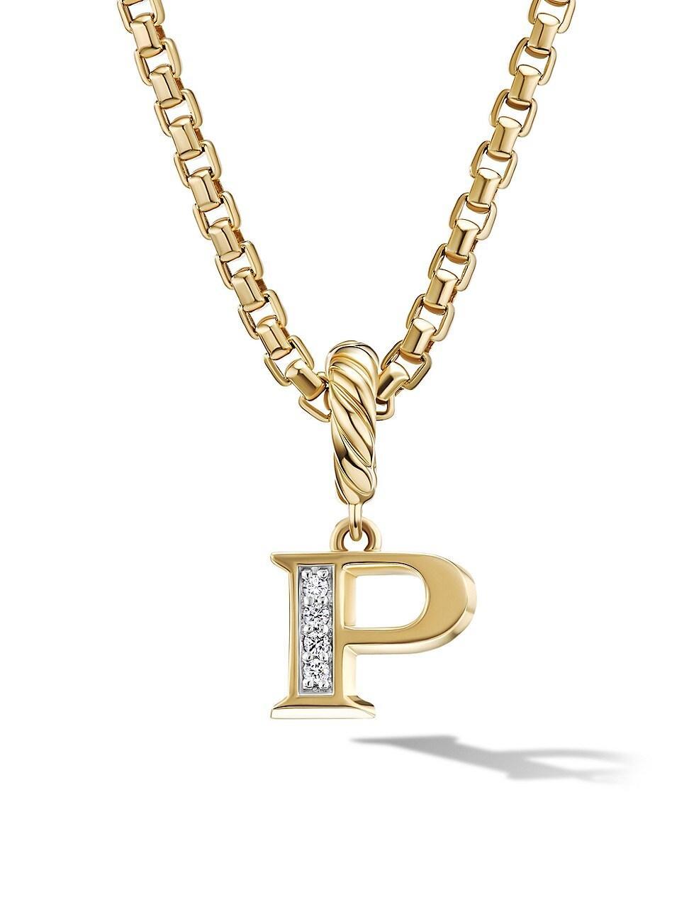 Womens Pav Initial Pendant in 18K Yellow Gold with Diamonds Product Image