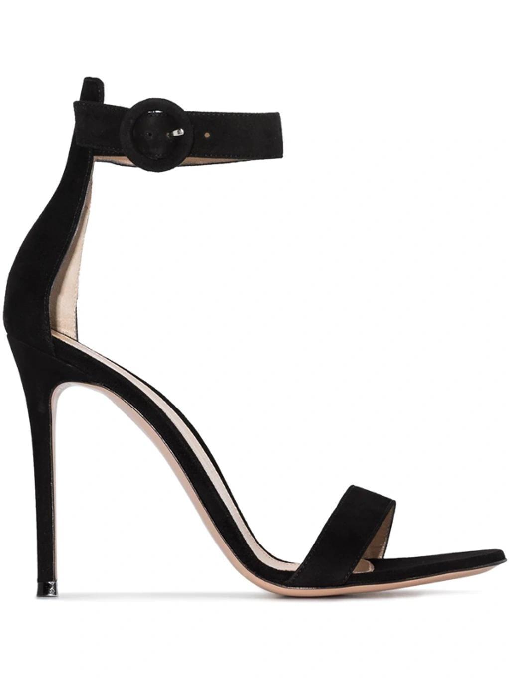 GIANVITO ROSSI Portofino 105mm Suede Sandals In Black Product Image