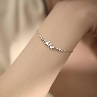 925 Sterling Silver Rhinestone Butterfly Bracelet Product Image