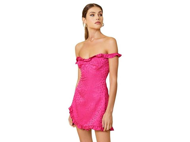 line and dot Penelope Mini Dress (Fuchsia) Women's Dress Product Image