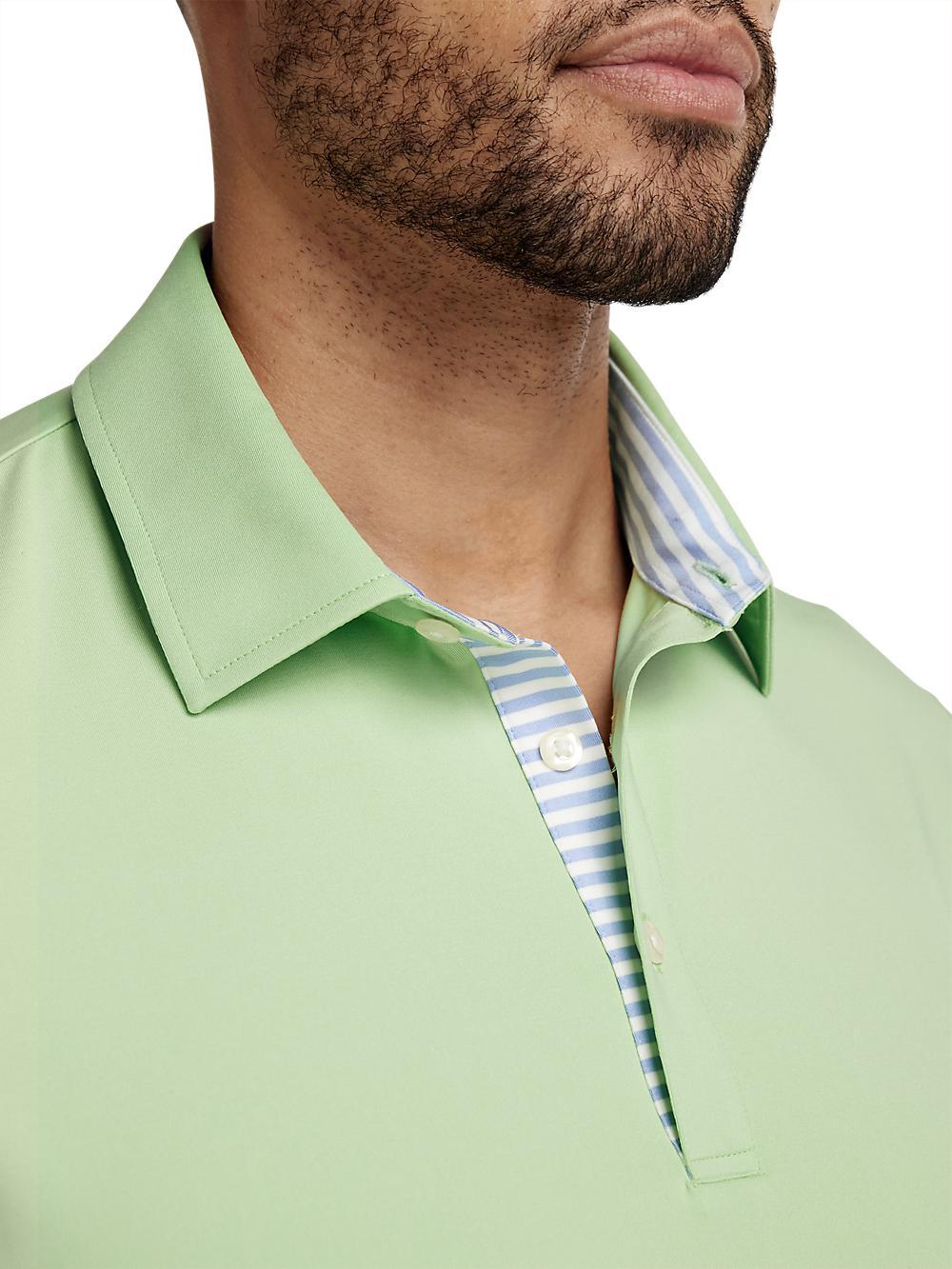 Performance Blend Three Button Polo - Light Green Product Image