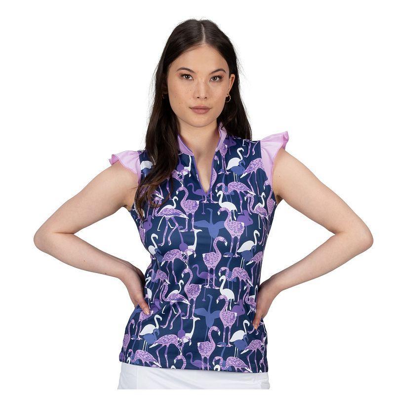 Womens Nancy Lopez Flamingo Sleeveless Golf Polo Product Image