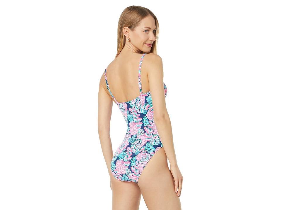 Lilly Pulitzer Leola One-Piece (Oyster Bay Navy Shroom with A View) Women's Swimsuits One Piece Product Image