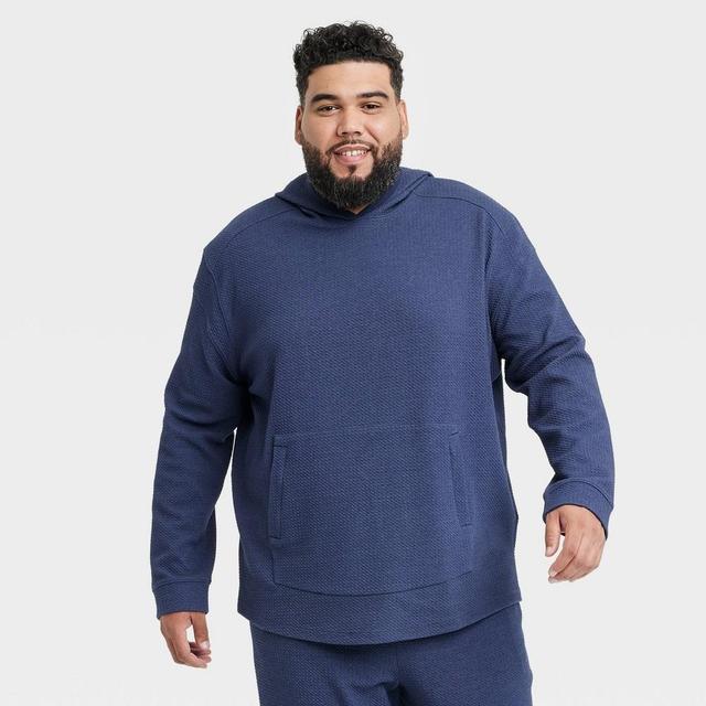 Mens Big Textured Fleece Hoodie - All in Motion Navy Blue 2XL Product Image