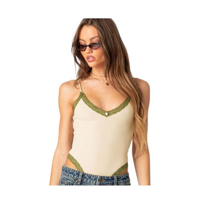 Womens Forest lacey ribbed bodysuit Product Image