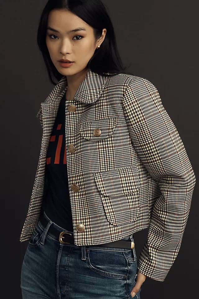 Avec Les Filles Cropped Plaid Lady Jacket Product Image