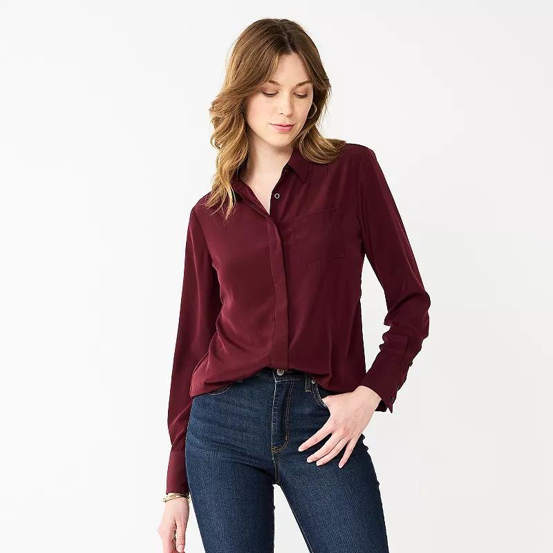 Womens Nine West Drapey Button Down Shirt Product Image