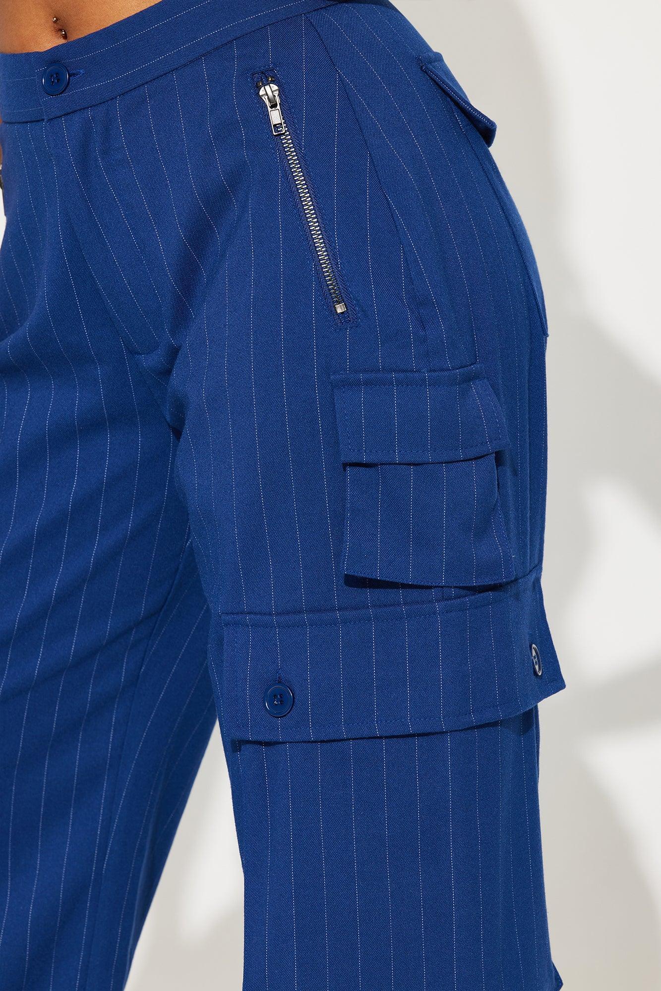 After Hours Pinstripe Trouser - Navy Product Image