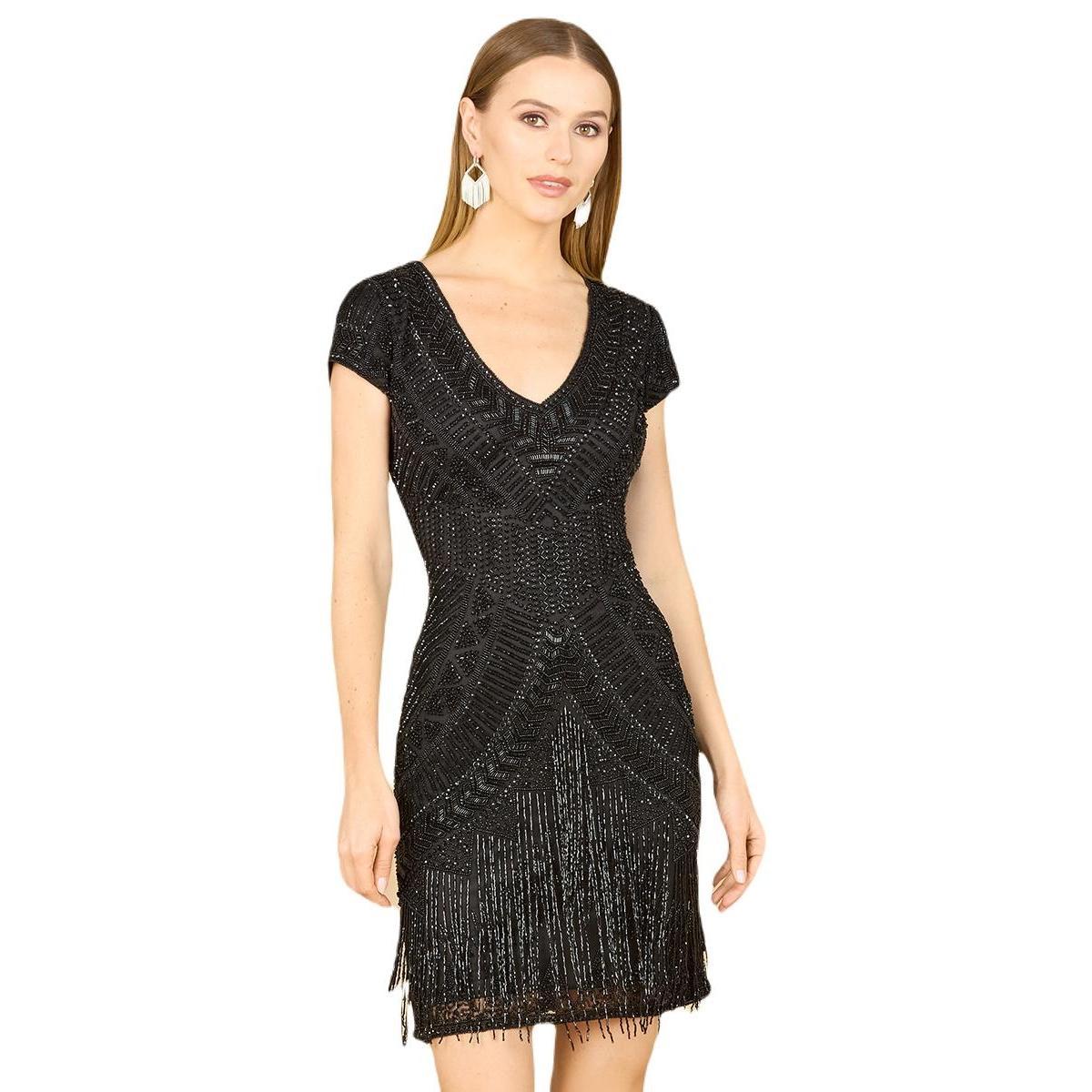 Womens Lara Brooklyn Beaded Fitted Short Dress with Open Back Product Image