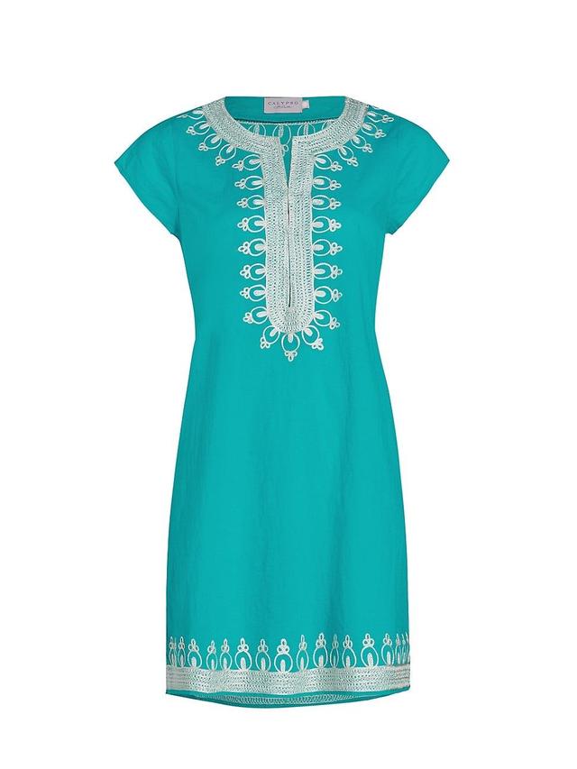 Womens Embroidered Cotton T-Shirt Dress Product Image