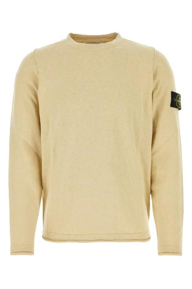 Cotton Blend Crew Neck Sweater In Brown Product Image