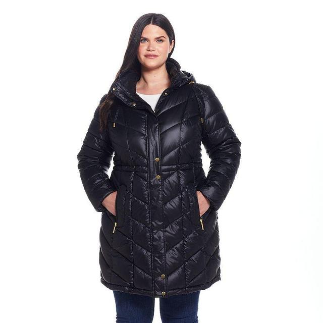 Plus Size Weathercast Hooded Heavyweight Puffer Coat, Womens Product Image