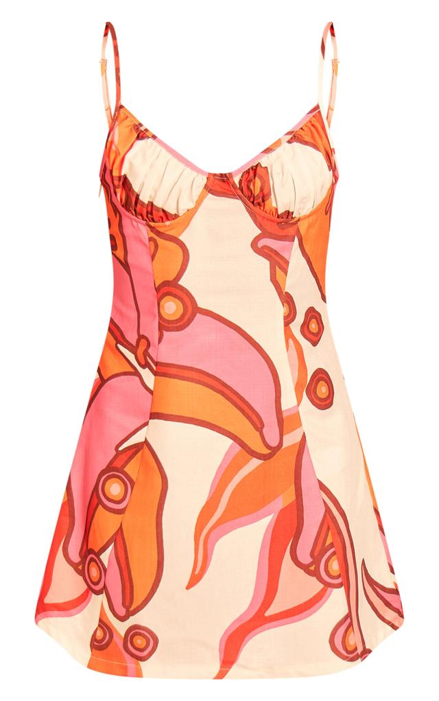 Orange Floral Shift Dress Product Image