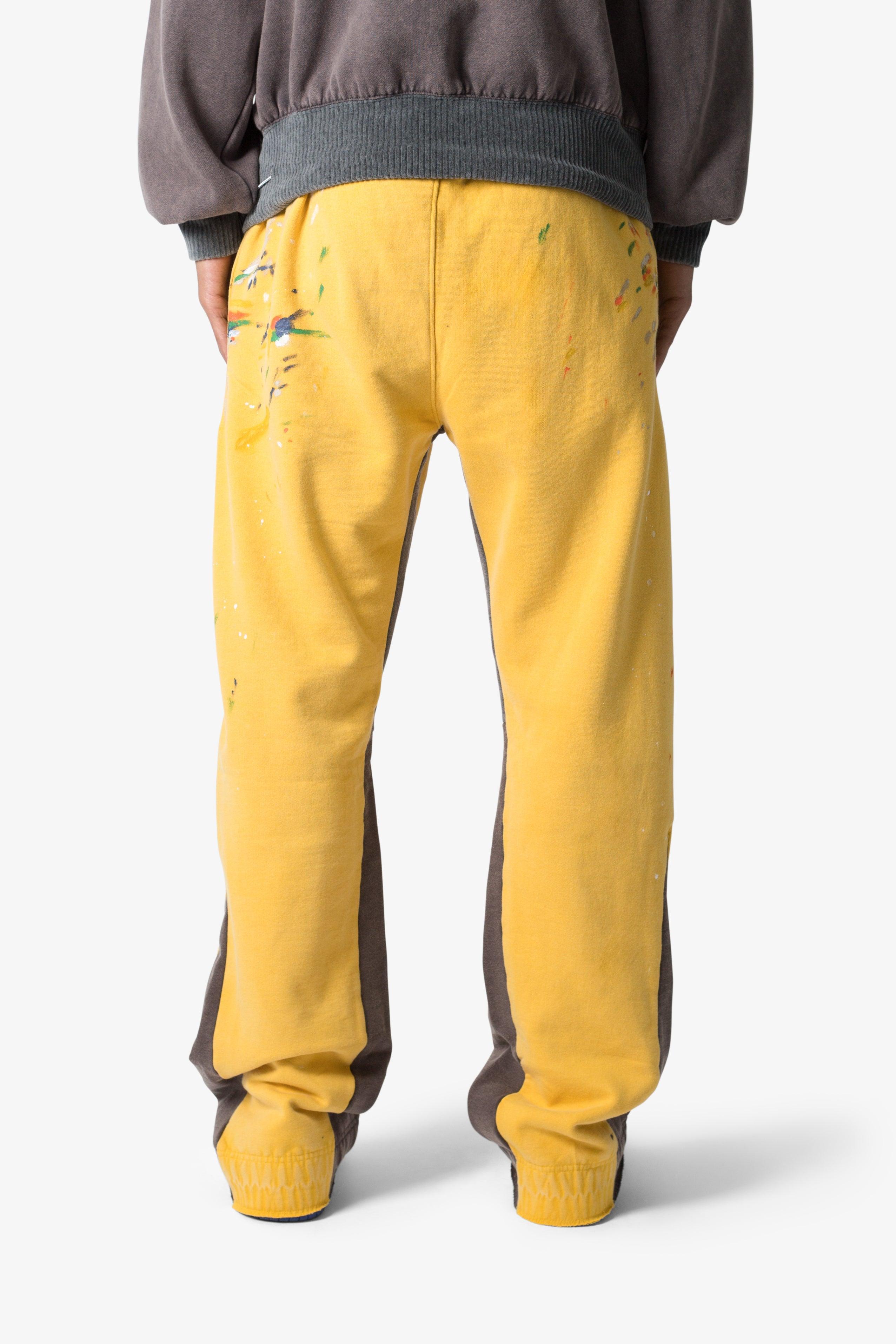 Contrast Bootcut Sweatpants - Yellow Product Image