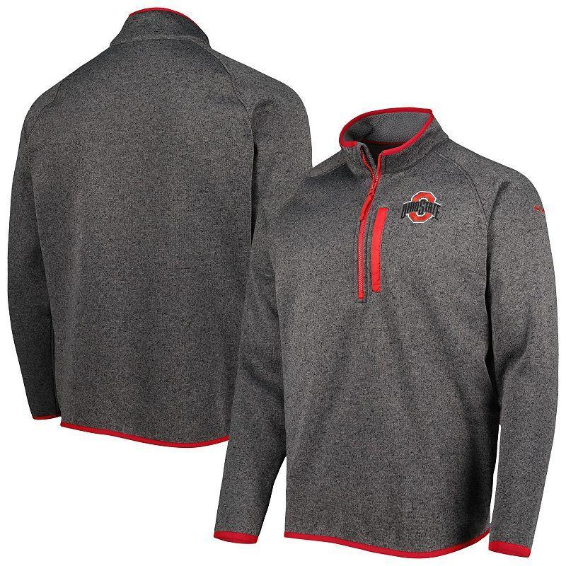 Mens Columbia Gray Ohio State Buckeyes Canyon Point Omni-Shield Raglan Half-Zip Pullover Top Product Image