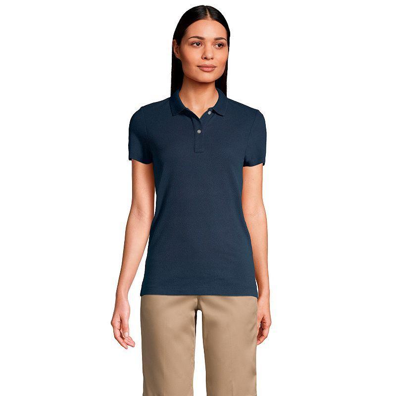 Womens Lands End School Uniform Short Sleeve Mesh Polo Shirt Product Image