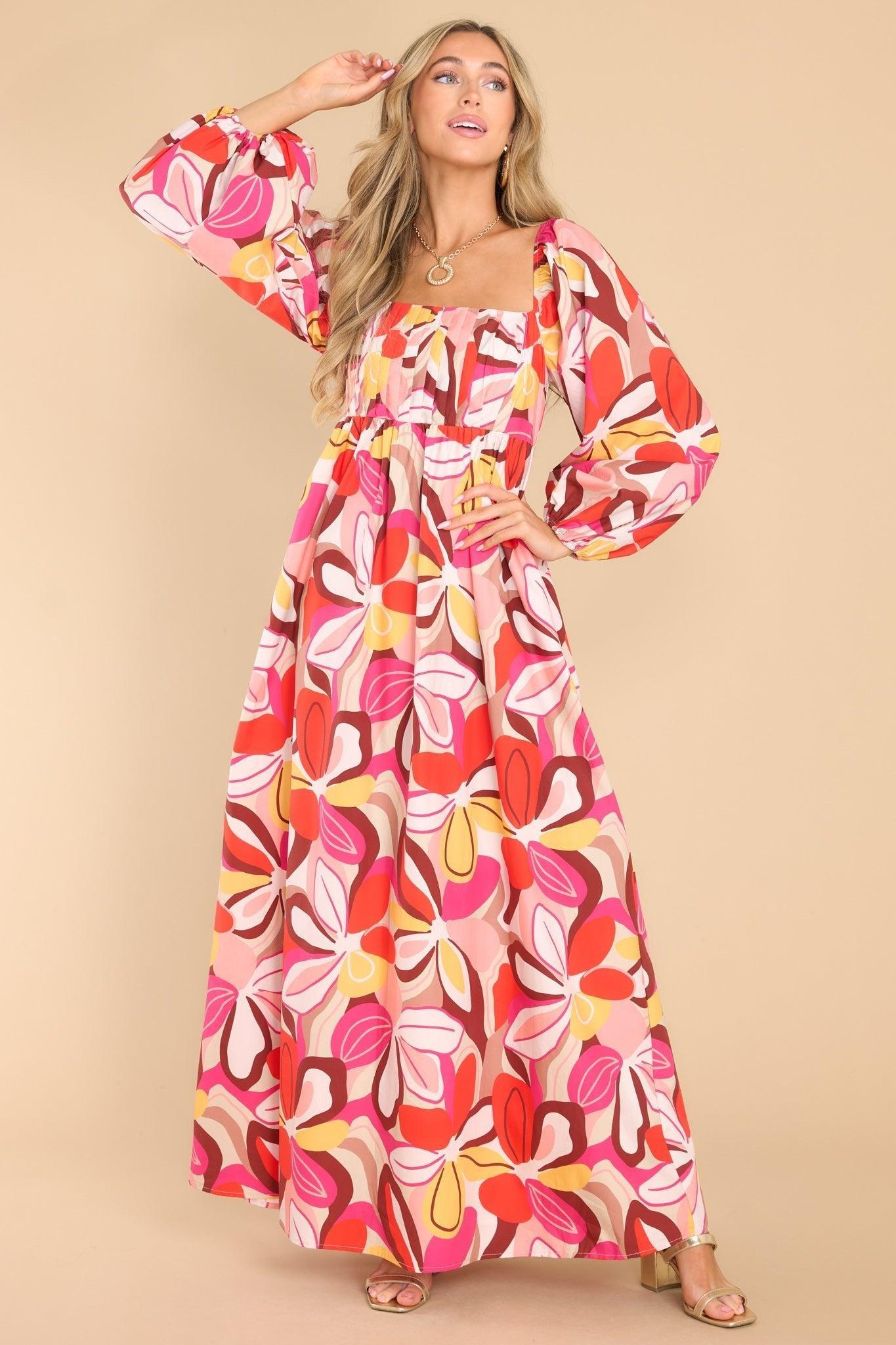 Always Captivating Pink Floral Maxi Dress Product Image