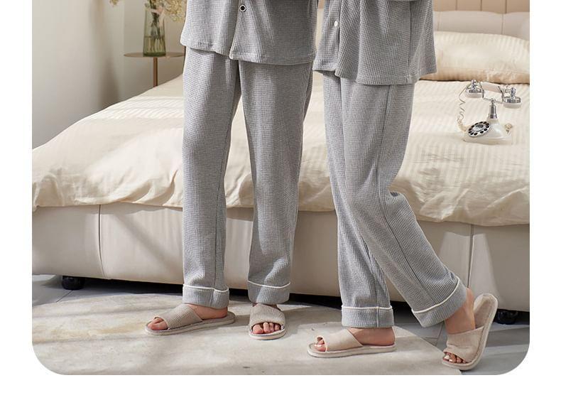 Couple Matching Loungewear Set : Long-Sleeve Pocket Top + Pants Product Image