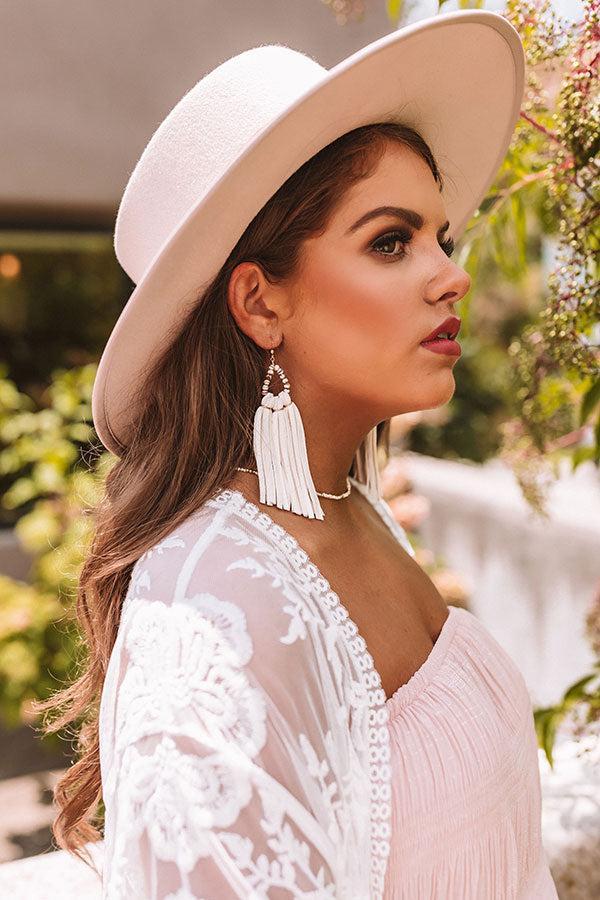 The Aurora Tassel Earrings in White Product Image