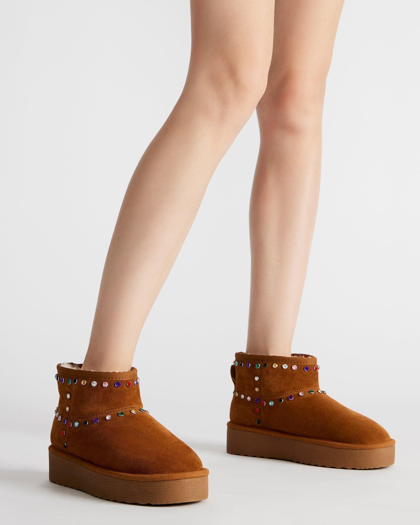 COMFY CHESTNUT SUEDE RHINESTONES Female Product Image