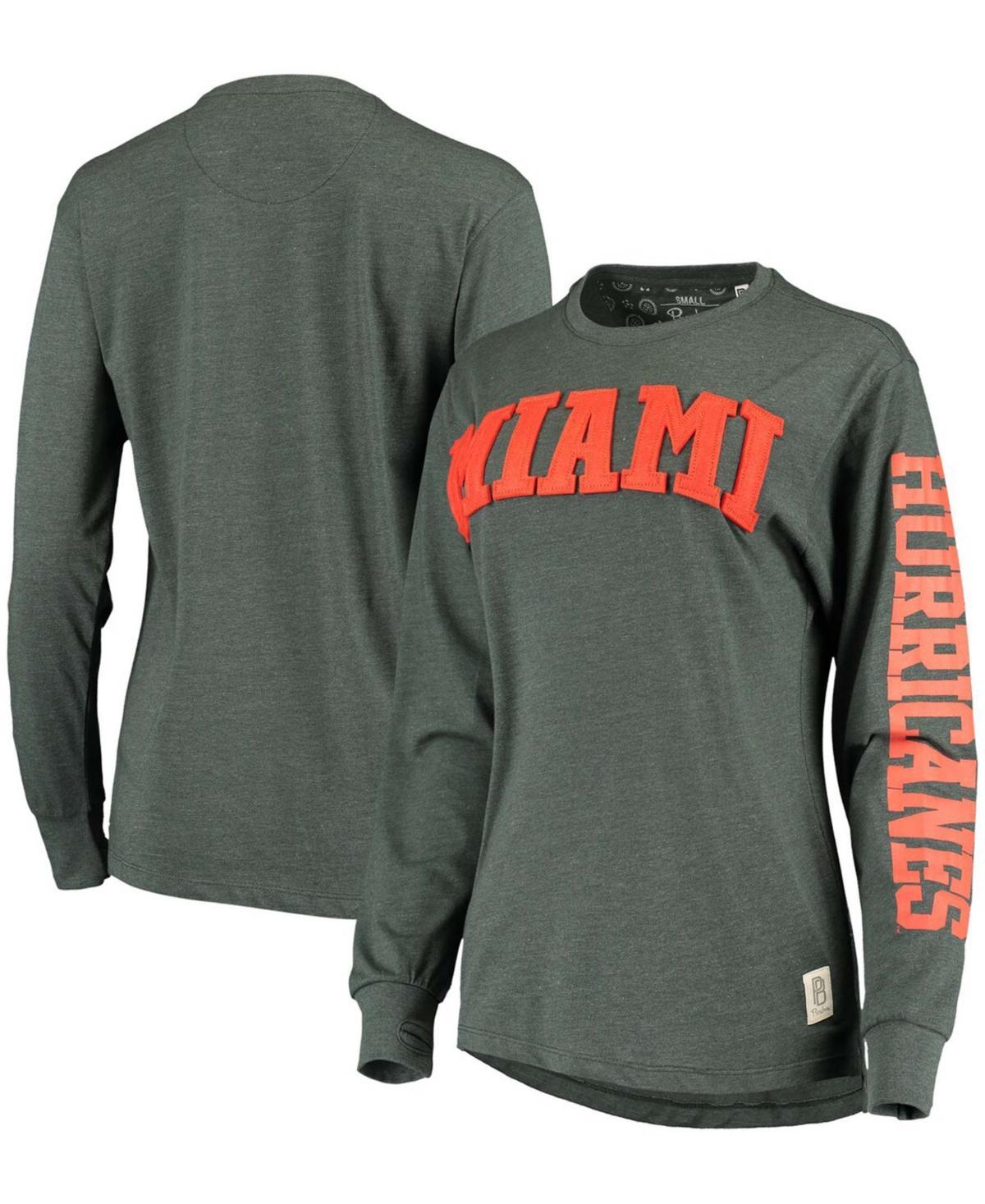 Womens Pressbox Miami Hurricanes Two-Hit Canyon Long Sleeve T-Shirt Product Image