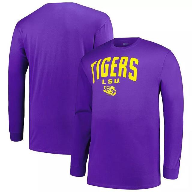 Mens Champion LSU Tigers Big & Tall Arch Long Sleeve T-Shirt Product Image