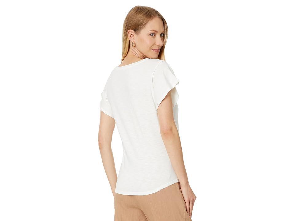 NIC+ZOE Flutter Short Sleeve Tee (Paper ) Women's Clothing Product Image