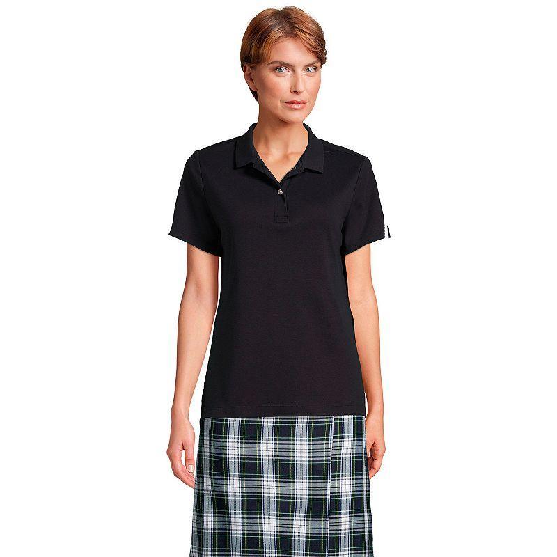 Womens Lands End School Uniform Short Sleeve Interlock Polo Shirt Product Image