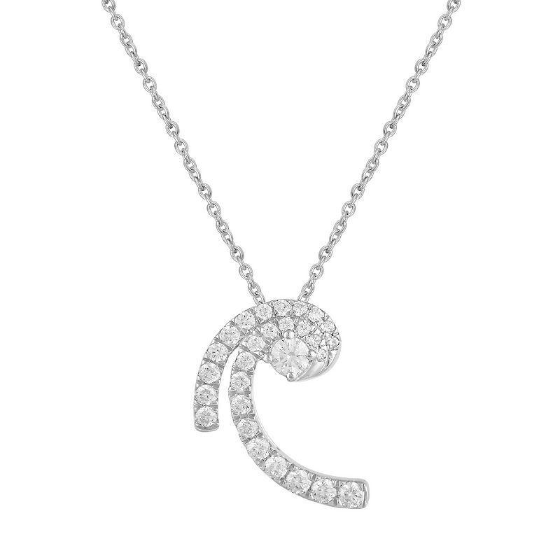 Royal Aura Sterling Silver 3/8 Carat T.W. Diamond Spiral Necklace, Womens Product Image