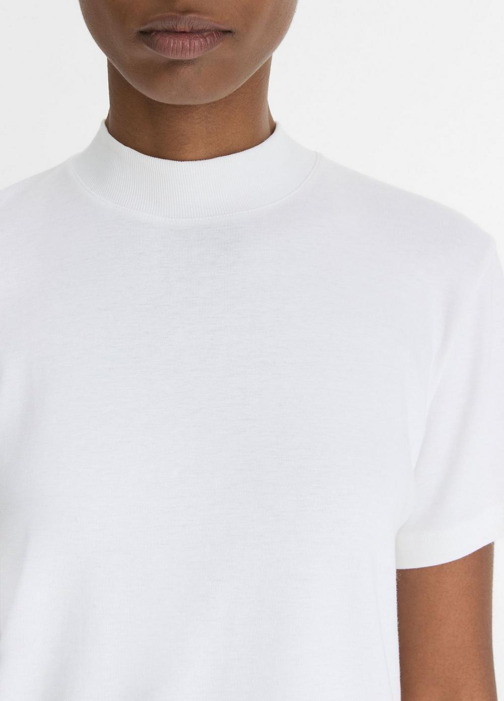 Pima Cotton Mock-Neck T-Shirt Product Image