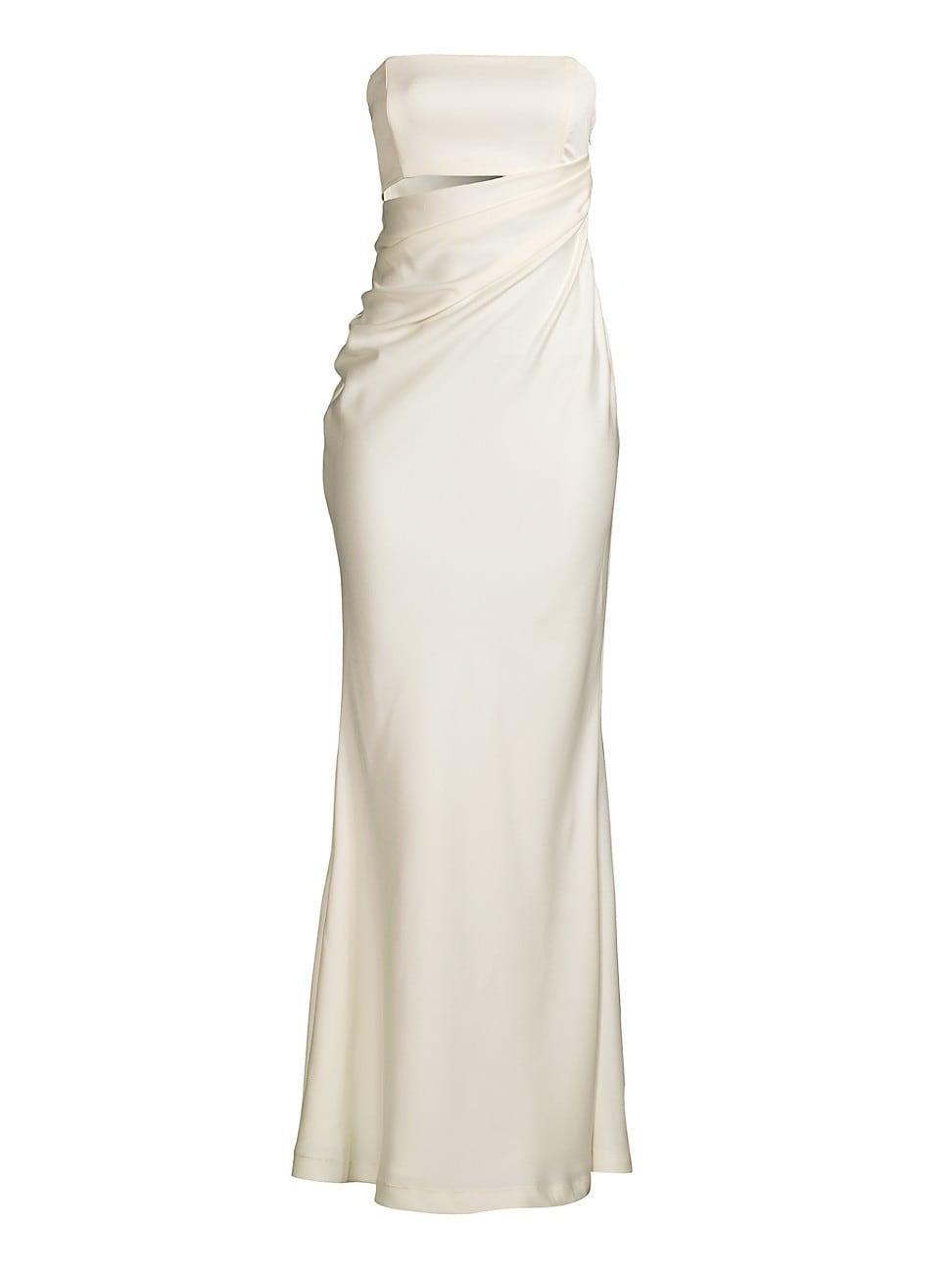 Womens Blossom Draped Strapless Gown Product Image