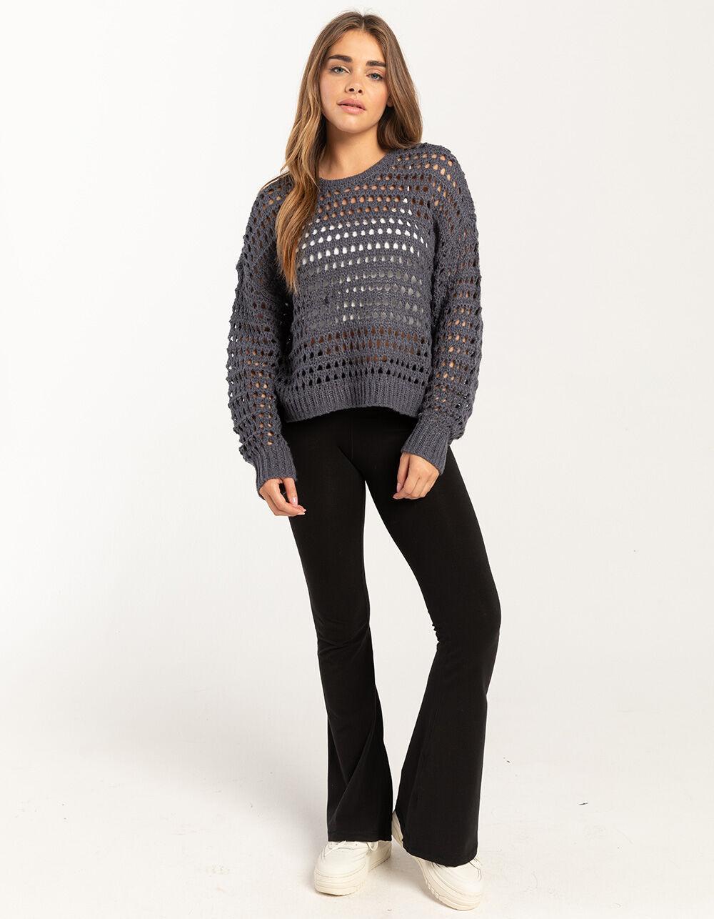 FULL TILT Essentials Open Knit Womens Pullover Sweater Product Image