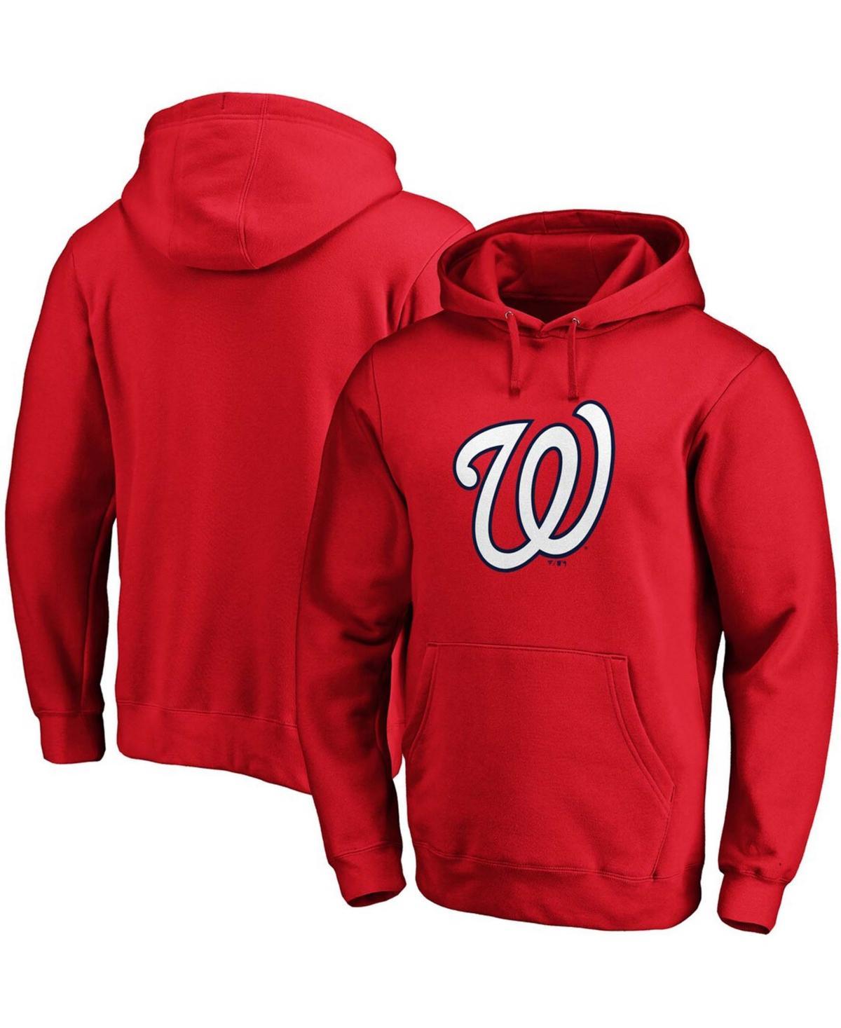 Mens Red Washington Nationals Official Logo Pullover Hoodie Product Image