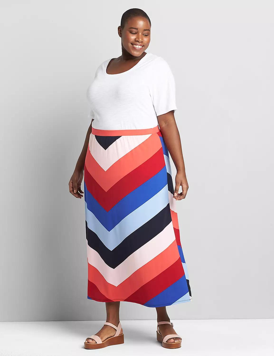 Knit Kit Pull-On Chevron Maxi Skirt Product Image